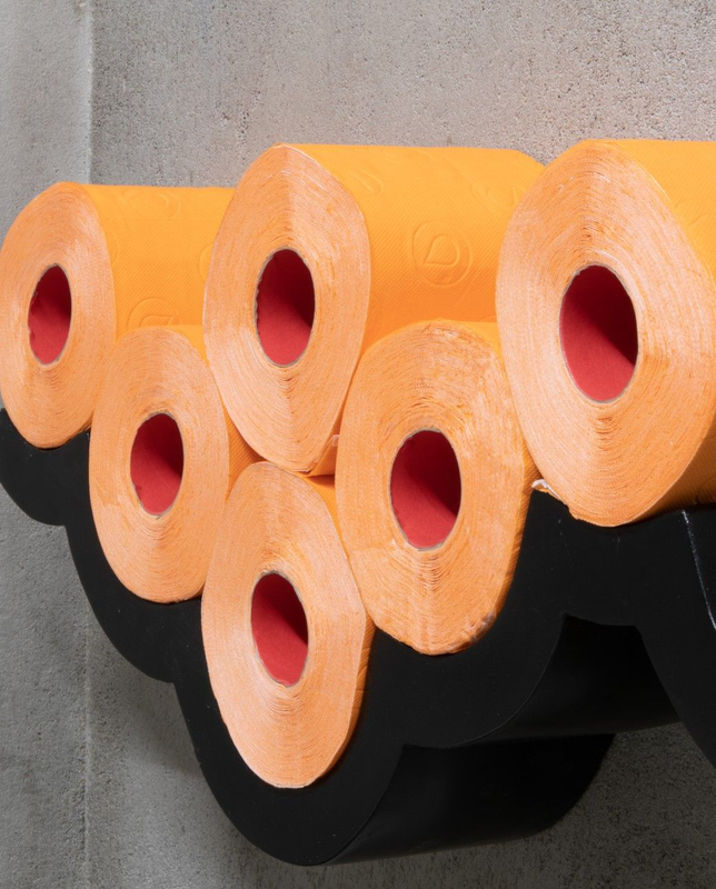RENOVA Papier Hygiénique Black Label Orange, 3 Plis, coloré et Technologie  Double Face, 6 Rouleaux