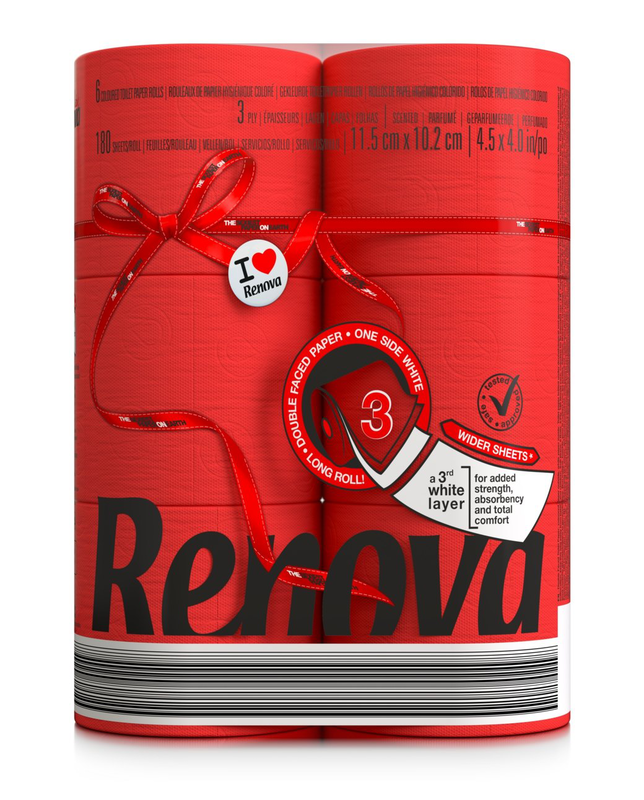 Papel higiênico Renova Red Label Maxi, rosa