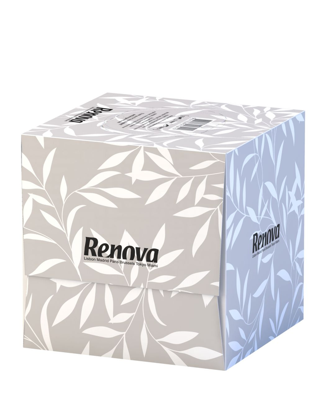 RENOVA | Pañuelos Faciales BLK Caja Cubo 18x70 | Pañuelos Faciales