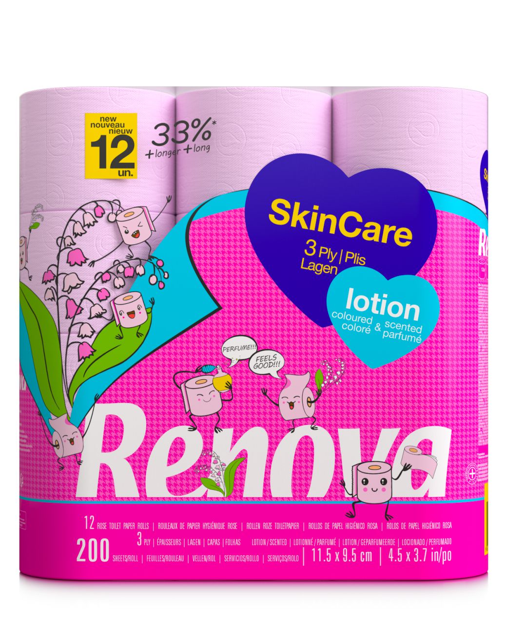 RENOVA | Renova's Skin Care Lotion Rose Toilet Paper | Toilet Paper