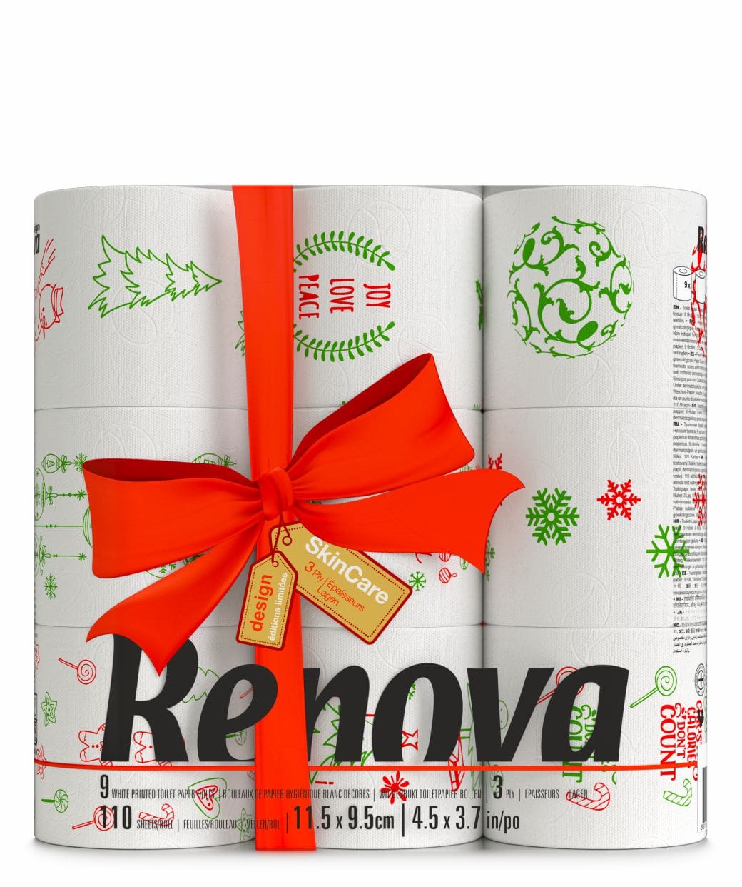 RENOVA, Edition Spéciale Noël Renova, Papier toilette, Décorations de Noël  2023